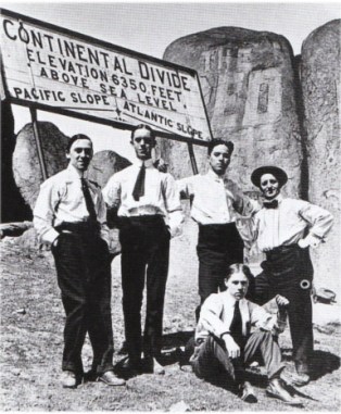 On tour in America, 1913. Chaplin (2nd from right) and his roomie Stan Laurel (3rd from right)